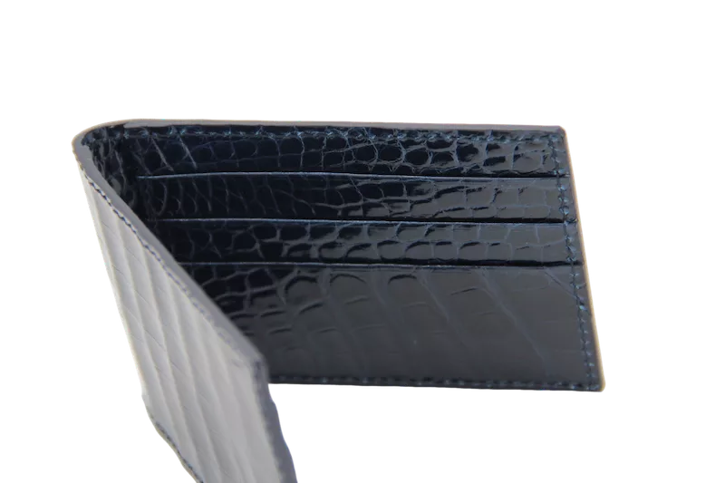 Jessica Cohen Petite maroquinerie portefeuilles homme alligator bleu foncé