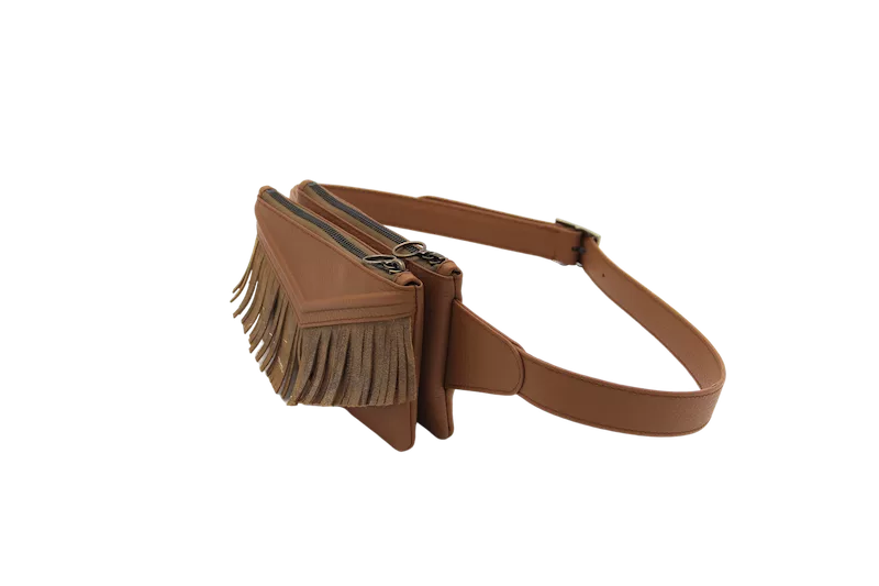 Jessica Cohen R'N R sac ceinture "Origame Fringes" cognac