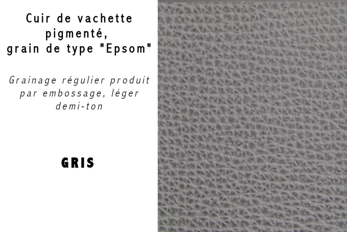 Couleur cuir grain Epsom gris